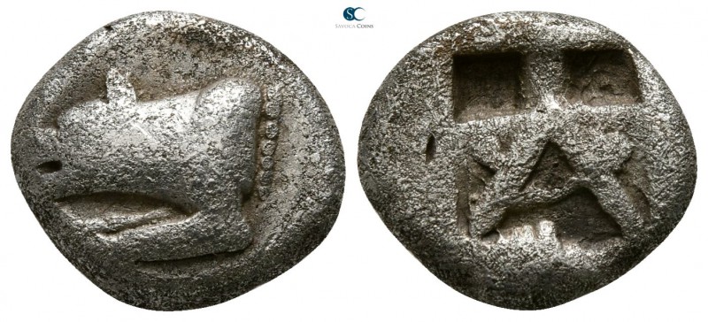 Argolis. Argos circa 480-440 BC. 
Triobol AR

13mm., 2,81g.

Forepart of wo...