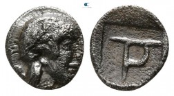 Argolis. Possibly Troizen circa 450-400 BC. Tetartemorion AR