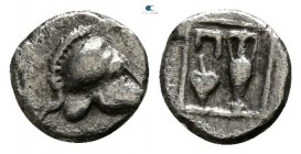 Asia Minor. Uncertain mint circa 450 BC. Tetartemorion AR