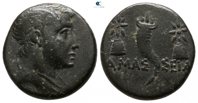 Pontos. Amaseia 120-63 BC. 
Bronze Æ

15mm., 3,98g.

Winged head of Perseus...