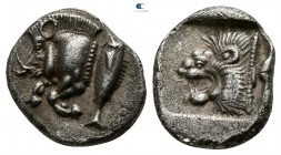 Mysia. Kyzikos circa 480 BC. Diobol AR