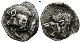 Mysia. Kyzikos 480 BC. Obol AR