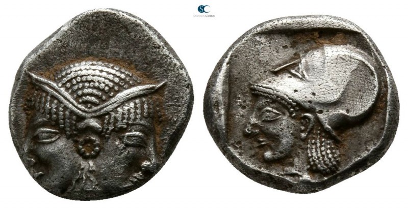 Mysia. Lampsakos circa 500-490 BC. 
Diobol AR

8mm., 1,26g.

Female janifor...