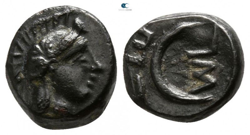 Troas. Sigeion circa 350 BC. 
Bronze Æ

8mm., 1,13g.

Head of Athena right,...