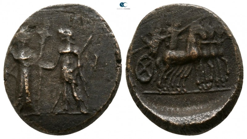 Aeolis. Kyme circa 200-100 BC. 
Bronze Æ

16mm., 3,42g.

K-V, Artemis stand...