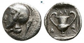 Lesbos. Methymna  circa 440-400 BC. Obol AR