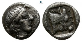 Lesbos. Mytilene circa 440-400 BC. Obol AR