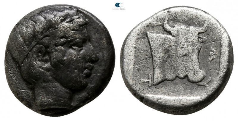Lesbos. Mytilene circa 400-200 BC. 
Hemidrachm AR

10mm., 1,96g.

Laureate ...