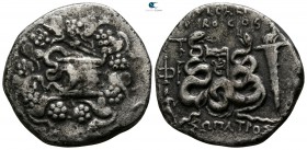 Ionia. Ephesos . C. Claudius Ap.f. Pulcher, proconsul 55-53 BC. Cistophoric Tetradrachm AR