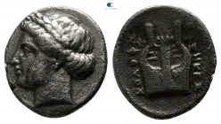 Ionia. Kolophon  375-360 BC. Diobol AR