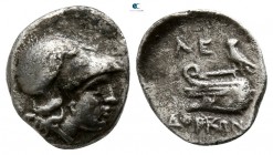 Ionia. Lebedos. ΔΟΡΚΩΝ (Dorkon), magistrate circa 330-294 BC. Diobol AR
