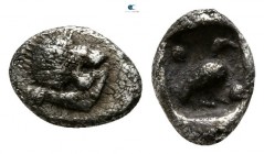 Ionia. Miletos  circa 525-500 BC. Tetartemorion AR