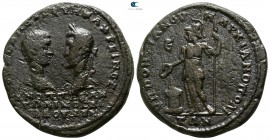 Moesia Inferior. Marcianopolis. Macrinus and Diadumenian AD 217-218. Magistrate Pontianus. Pentassarion AE