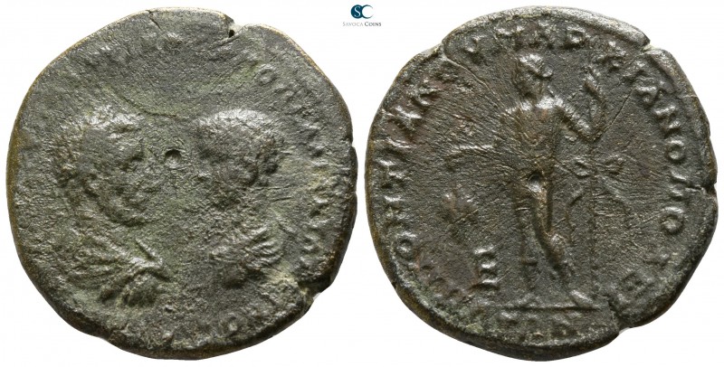 Moesia Inferior. Marcianopolis. Macrinus and Diadumenian AD 217-218. 
Pentassar...