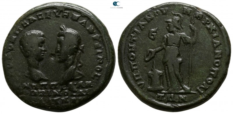 Moesia Inferior. Marcianopolis. Macrinus and Diadumenian AD 217-218. 
Bronze Æ...