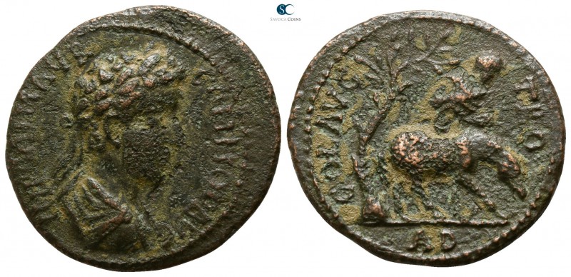 Troas. Alexandreia. Commodus AD 180-192. 
Bronze Æ

23mm., 4,65g.

Laureate...