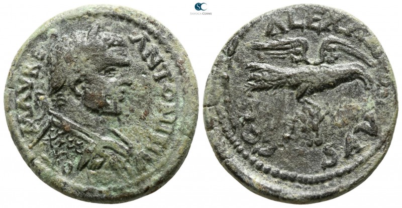 Troas. Alexandreia. Caracalla AD 211-217. 
Bronze Æ

23mm., 7,60g.

Laureat...