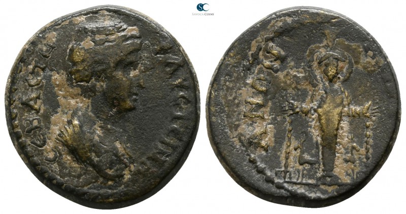 Phrygia. Ankyra . Faustina I, wife of Antoninus Pius AD 141. 
Bronze Æ

17mm....