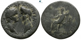 Phrygia. Kibyra . Domitian, with Domitia AD 81-96.  Claudius Bias, Archiereus. Bronze Æ