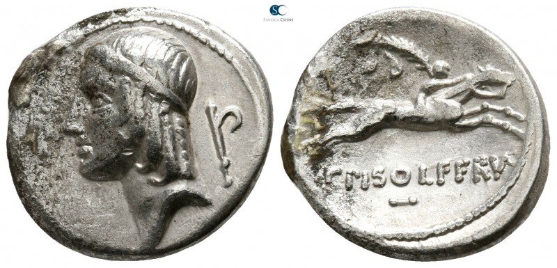 C. Piso L. f. Frugi 61 BC. Rome
Denarius AR

17mm., 3,64g.

Head of Apollo ...