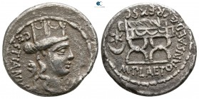 M. Plaetorius M. F. Cestianus 57 BC. Rome. Denarius AR