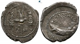 Mark Antony 32-31 BC. Possilbly Patrae. Denarius AR