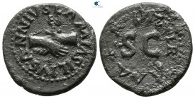 Augustus 27-14 BC. Lammia, Silius and Annius, monneyers. Rome. Quadrans Æ