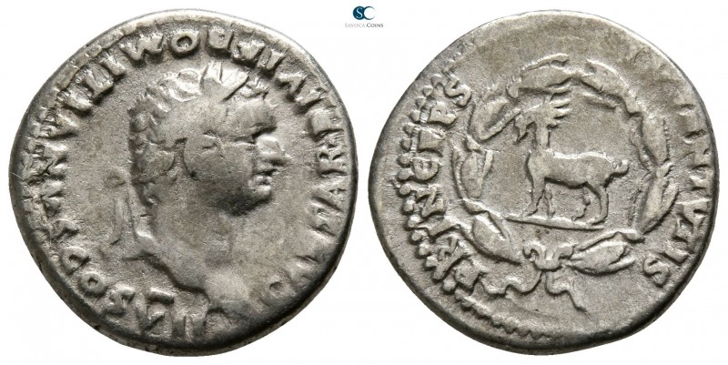 Domitian as Caesar AD 69-81. Rome
Denarius AR

16mm., 3,27g.

CAESAR DIVI F...