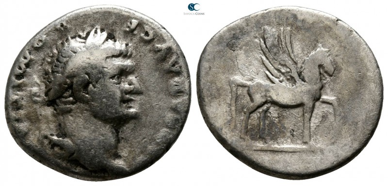 Domitian as Caesar AD 69-81. Rome
Denarius AR

16mm., 2,94g.

CAESAR AVG F ...