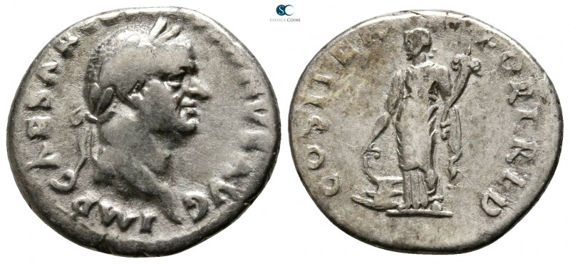 Vespasian AD 69-79. Rome
Denarius AR

16mm., 3,19g.

IMP CAESAR VESPASIANVS...