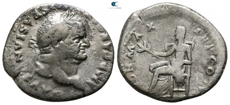 Vespasian AD 69-79. Rome
Denarius AR

17mm., 3,04g.

IMP CAESAR VESPASIANVS...