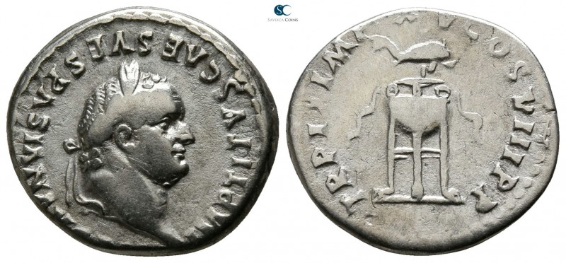Titus AD 79-81. Rome
Denarius AR

17mm., 3,16g.

IMP TITVS CAES VESPASIAN A...