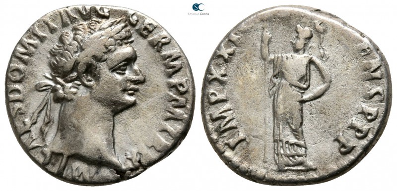 Domitian AD 81-96. Rome
Denarius AR

16mm., 3,20g.

IMP CAES DOMIT AVG GERM...