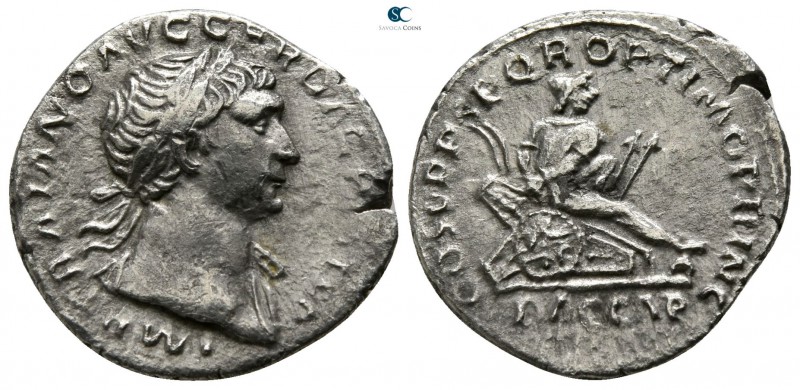 Trajan AD 98-117. Rome
Denarius AR

17mm., 2,66g.

IMP TRAIANO AVG GER DAC ...