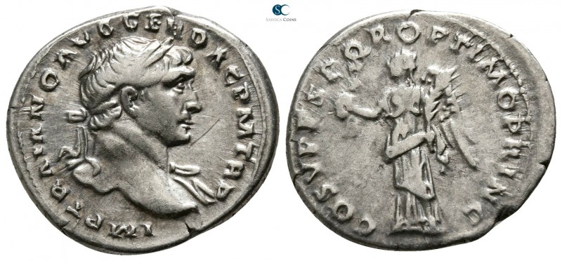 Trajan AD 98-117. Rome
Denarius AR

18mm., 3,05g.

IMP TRAIANO AVG GER DAC ...