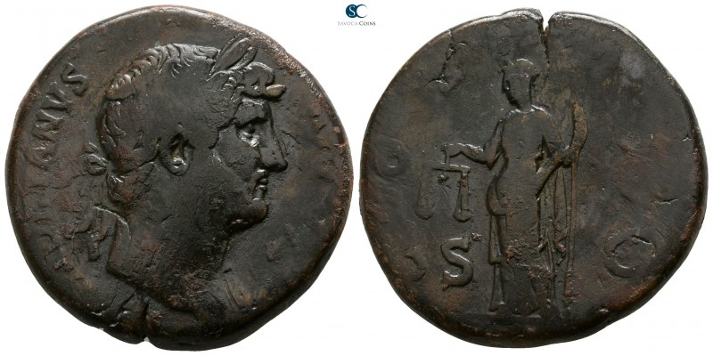 Hadrian AD 117-138. Rome
Sestertius Æ

29mm., 25,10g.

HADRIANVS AVGVSTVS, ...