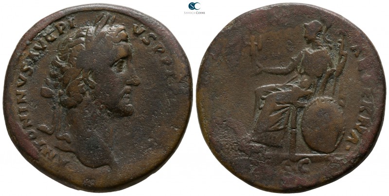 Antoninus Pius AD 138-161. Rome
Sestertius Æ

32mm., 22,68g.

Laureate head...