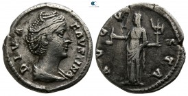 Faustina I, wife of Antoninus Pius AD 146-161. Rome. Denarius AR