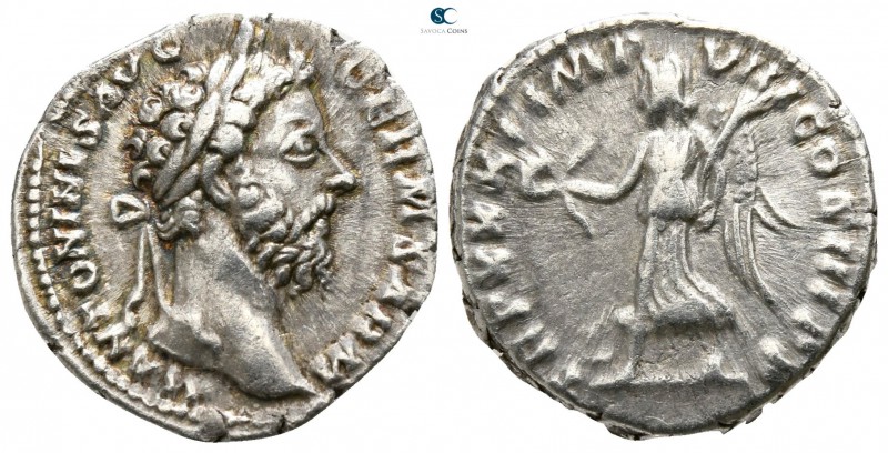 Marcus Aurelius AD 161-180. Rome
Denarius AR

17mm., 3,15g.

M ANTONINVS AV...