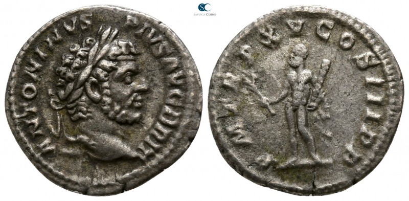 Caracalla AD 211-217. Rome
Denarius AR

17mm., 2,44g.

ANTONINVS PIVS AVG B...