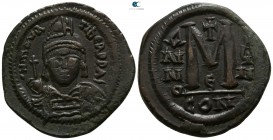 Maurice Tiberius. AD 582-602. Dated RY 8=AD 589/90. Constantinople. Follis Æ