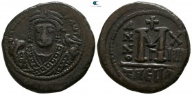 Maurice Tiberius AD 582-602. Dated RY 14=AD 595/6. Theoupolis (Antioch). Follis Æ