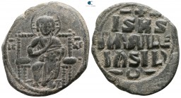 Constantine IX Monomachus. AD 1042-1055. Constantinople. Anonymous follis Æ, Class D