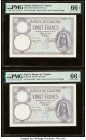 Algeria Banque de l'Algerie 20 Francs 11.10.1928 Pick 78b Two Consecutive Examples PMG Gem Uncirculated 66 EPQ. 

HID09801242017

© 2022 Heritage Auct...