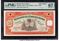 British West Africa West African Currency Board 20 Shillings 4.1.1937 Pick 8bs Specimen PMG Superb Gem Unc 67 EPQ. Two POCs.

HID09801242017

© 2022 H...