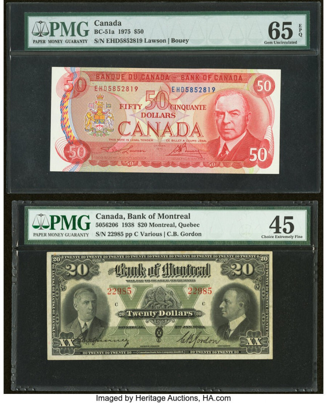 Canada Bank of Canada; Bank of Montreal $50; 20 1975; 3.1.1938 BC-51a; Ch.# 505-...
