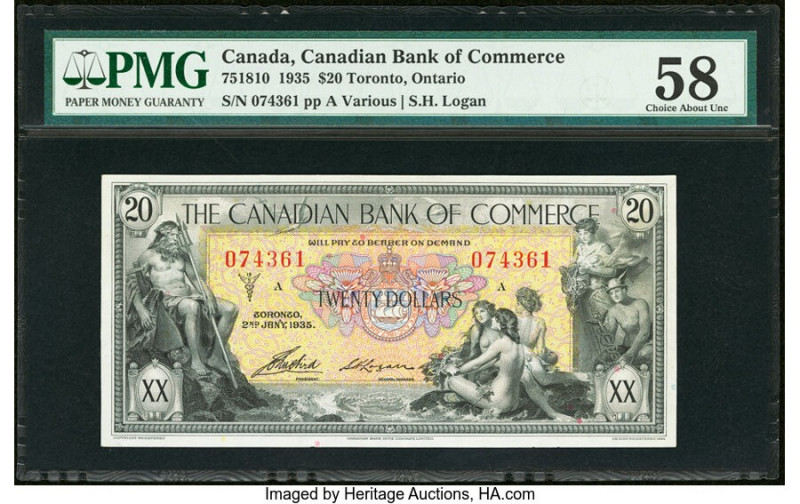 Canada Toronto, ON- Canadian Bank of Commerce $20 2.1.1935 Ch.# 75-18-10 PMG Cho...