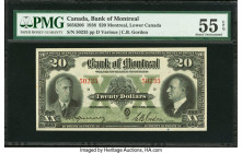 Canada Montreal, PQ- Bank of Montreal $20 3.1.1938 Ch.# 505-62-06 PMG About Uncirculated 55 EPQ. 

HID09801242017

© 2022 Heritage Auctions | All Righ...