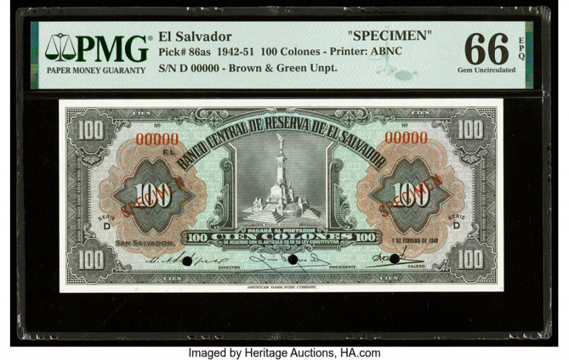 El Salvador Banco Central de Reserva de El Salvador 100 Colones 1.2.1949 Pick 86...
