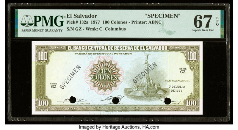 El Salvador Banco Central de Reserva de El Salvador 100 Colones 7.7.1977 Pick 13...